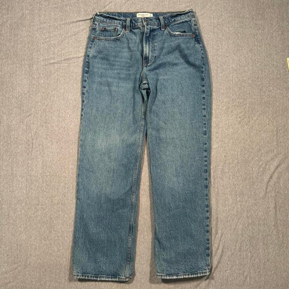 Baggy low rise abercrombie and fitch blue jeans denim